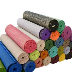 Excessive-Density Khaki PVC Flax Yoga Mat – 5mm Eco-Pleasant, Non-Poisonous Hemp Train Mat (1550g)