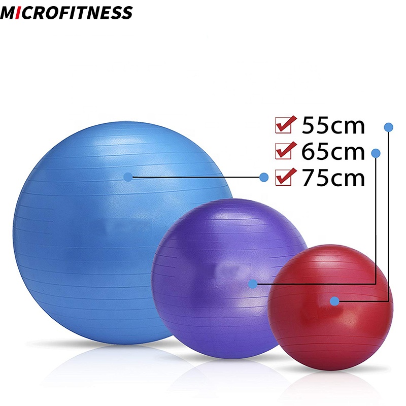 Personalised Emblem Fashionable Anti-Burst Health Stability Yoga Ball - Obtainable in Sizes 45cm, 55cm, 65cm, 75cm, 85cm, and 95cm