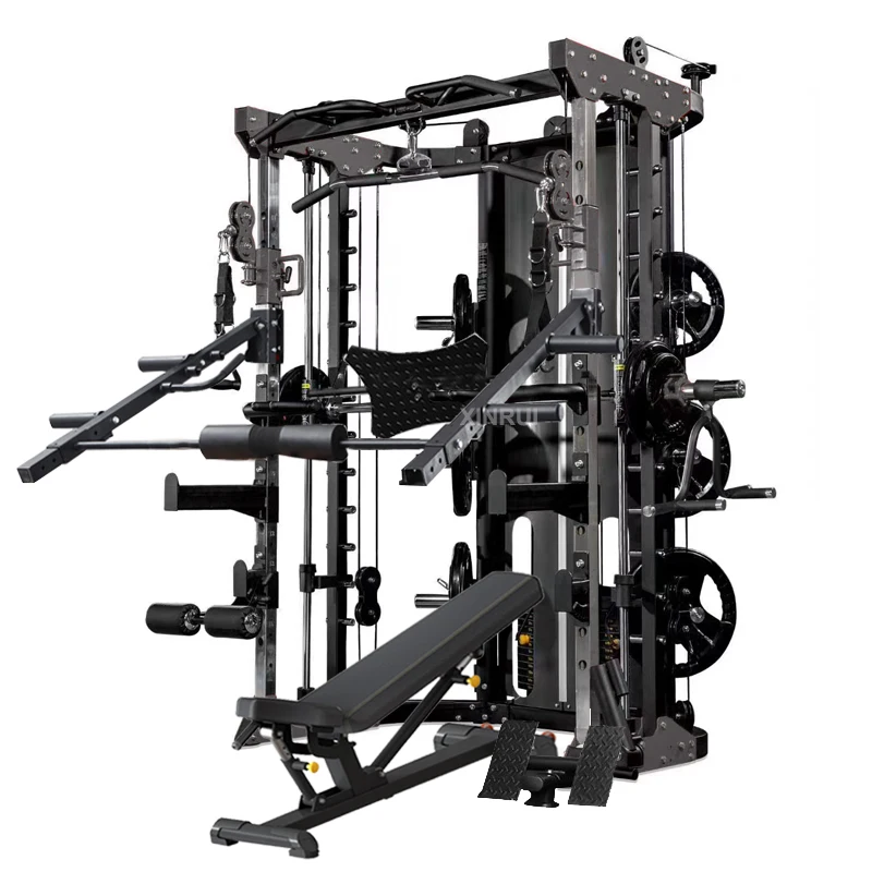 Xinrui Multi-Operate Jammer Arm Train Station – Smith Machine with Weight Stack Energy Rack – Greatest Value Gymnasium Tools Coach